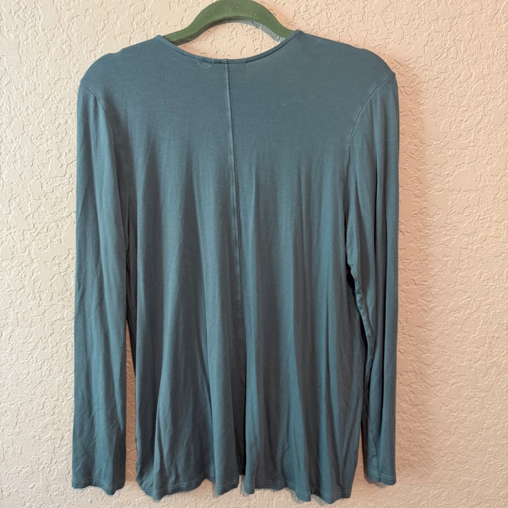 Maeve Anthropologie Surplice Faux Button Top Blue Boho Romantic Long Sleeve - Picture 5 of 6